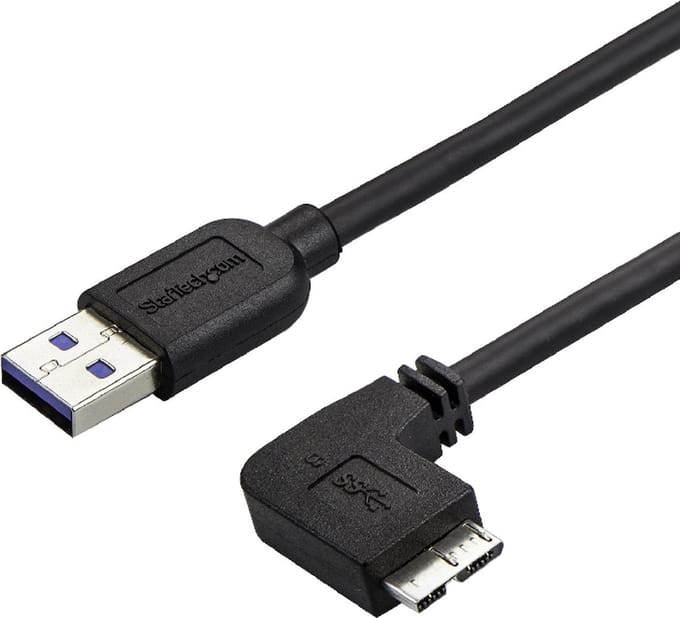 StarTech.com 6ft Slim Right-Angle Micro USB 3.0 Cable - M/M - USB 3.1 Gen 1 - USB cable - 2 m