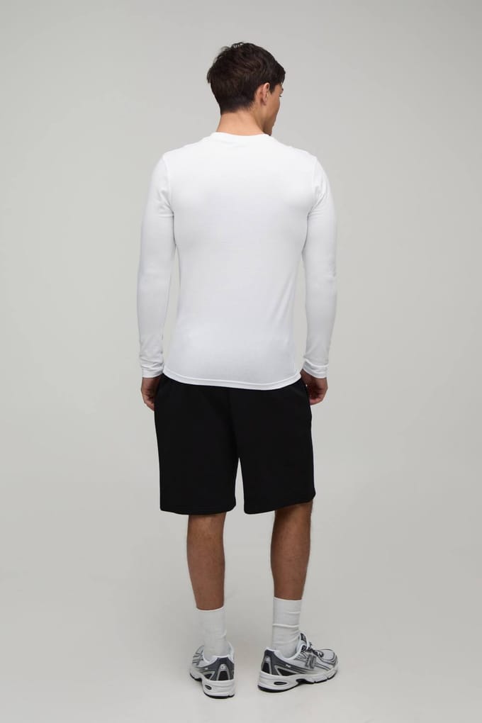 Essentieel Muscle Fit Shirt Met Lange Mouwen | White | Size Medium