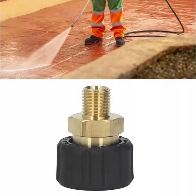 Rosfix Adapter Reductie M22-14mm naar 1/4'' Buitendraad - Messing met O-Ring - Geschikt voor Kärcher