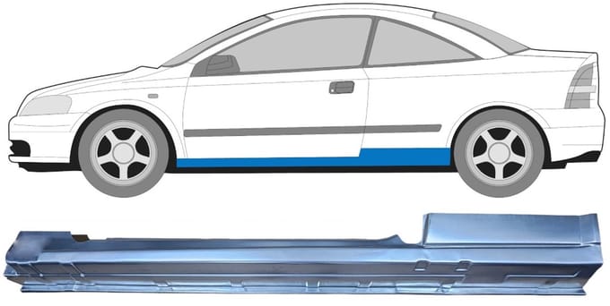 Volledige dorpel voor Opel Astra G 1998-2009 / Links / COUPE