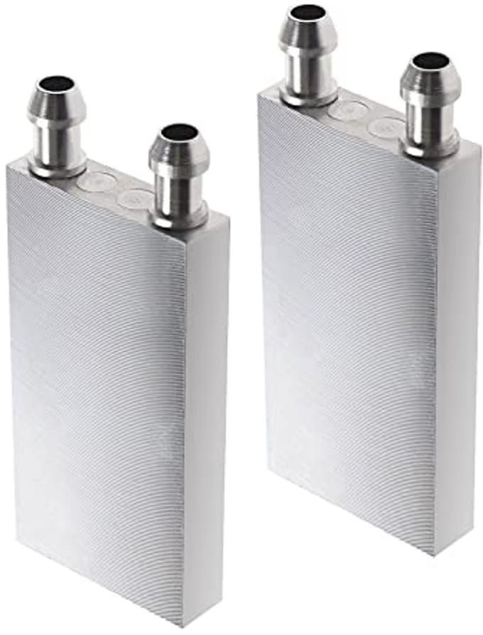 Waterkoelblok van aluminium 40 x 80 x 12 mm voor waterkoeling en CPU koeling