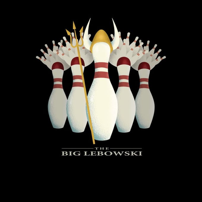 The Big Lebowski Pin Girls T-shirt - Zwart - M