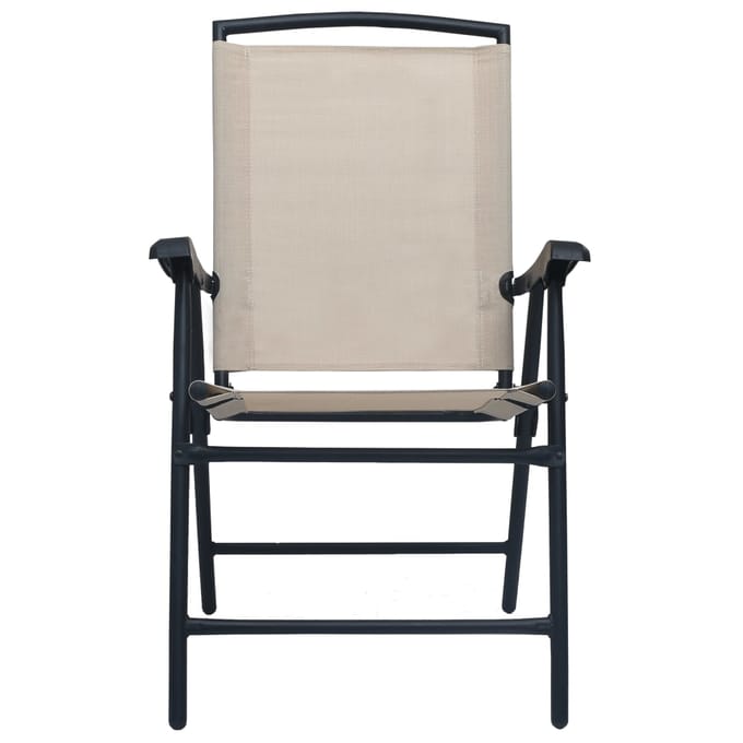 vidaXL - Opklapbare - stoelen, - 2 - stuks, - Texilene - Crème