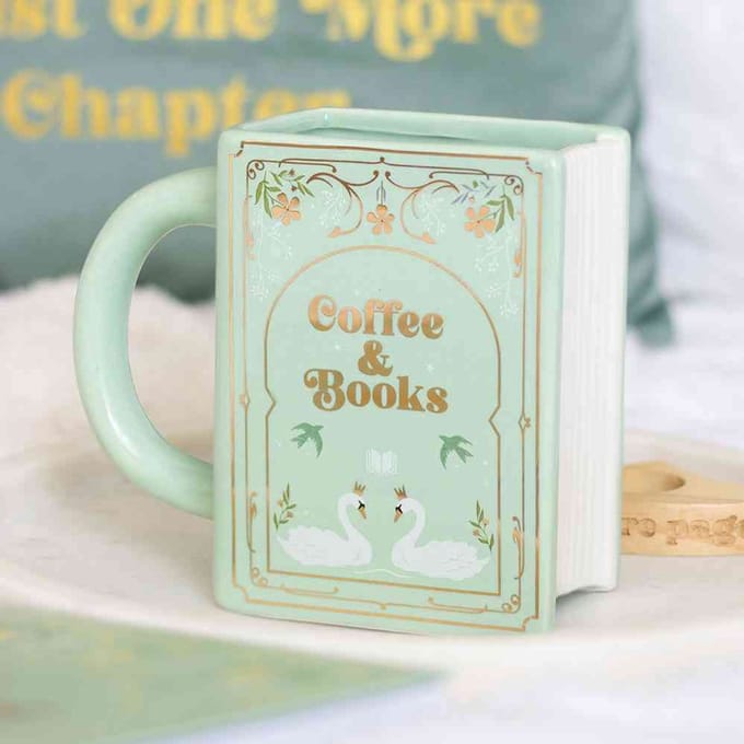 Something Different - Coffee and Books Green Book Shaped Mok/beker - Multicolours