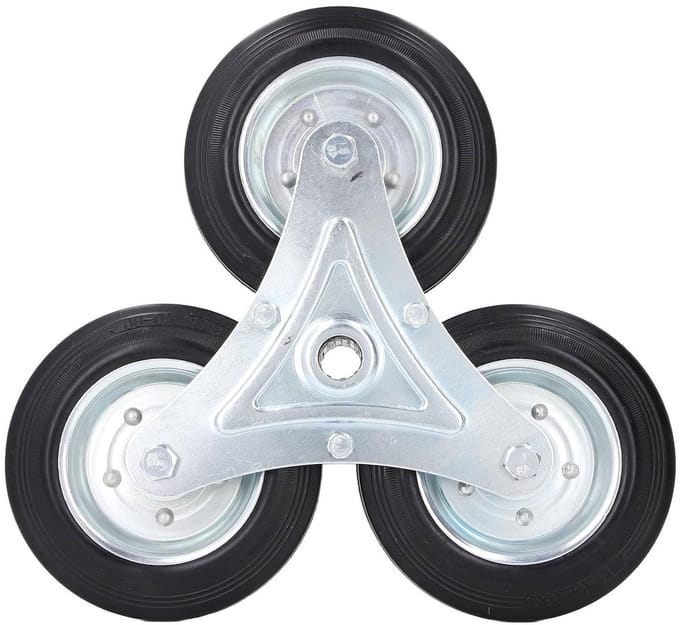 Zware Driehoekige Trapwiel met 6 Inch Diameter en 300LBS Draagcapaciteit voor Traplopen en Winkelen