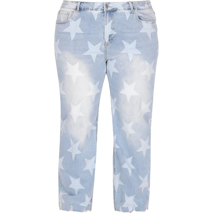 Mymo Plussize broek vrouwen lichtblauw