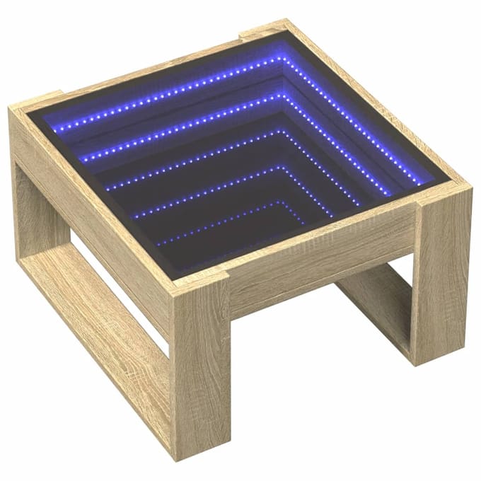 vidaXL - Salontafel - met - Infinity - LED - 50x53x30 - cm - sonoma - eikenkleurig