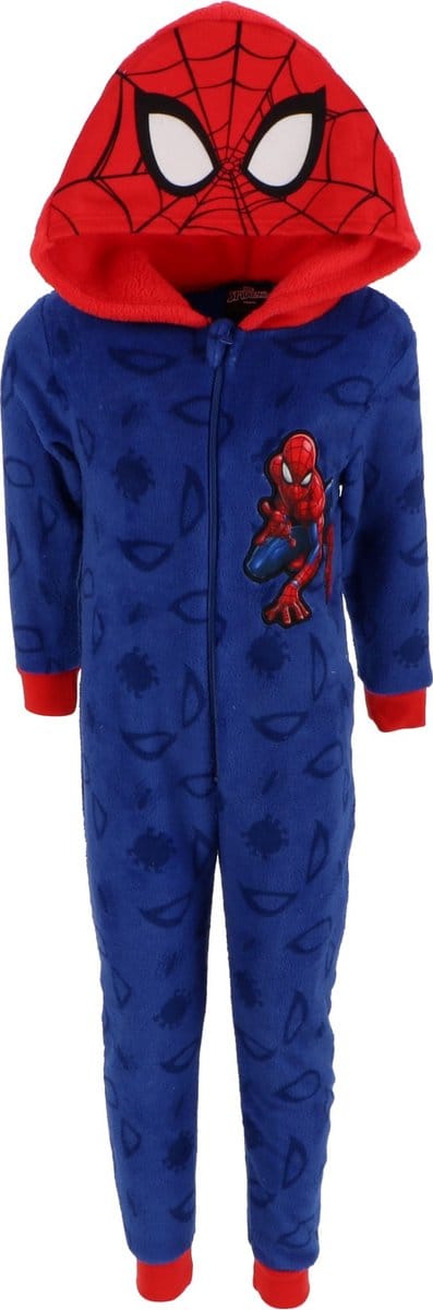 Spiderman Onesie - Maat 122/128 - Polyester - Pyjama - Blauw