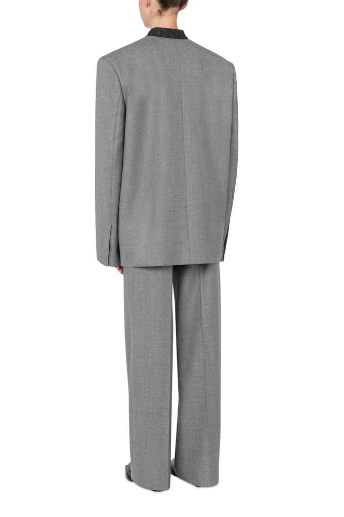 Moschino Yarn-dyed Wool Canvas Jacket Grey Maat: 48 | Outlet | Dames | Grijs