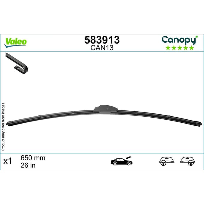 Wisserblad VALEO Canopy 583913, 650mm, Voor, 1 Stuk