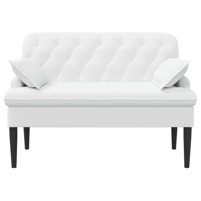 vidaXL - Lovingseat - met - knoopge - tuft - Wit - 111 - x - 68 - x - 80 - cm - Stof