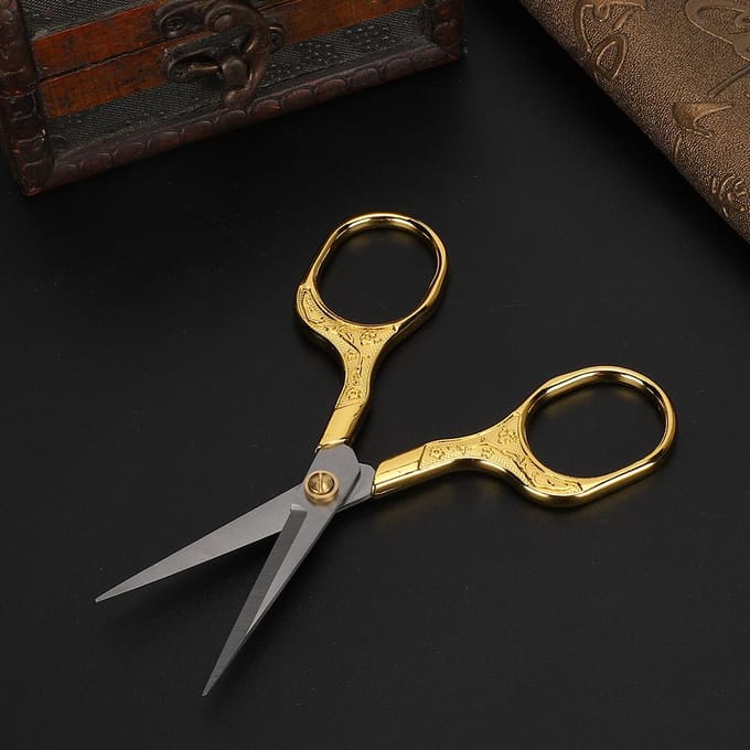 Ciseaux Rétro Ciseaux de Couture Vintage pour Broderie Artisanat Travail à l'Aiguille Œuvre d'Art Or multicolore