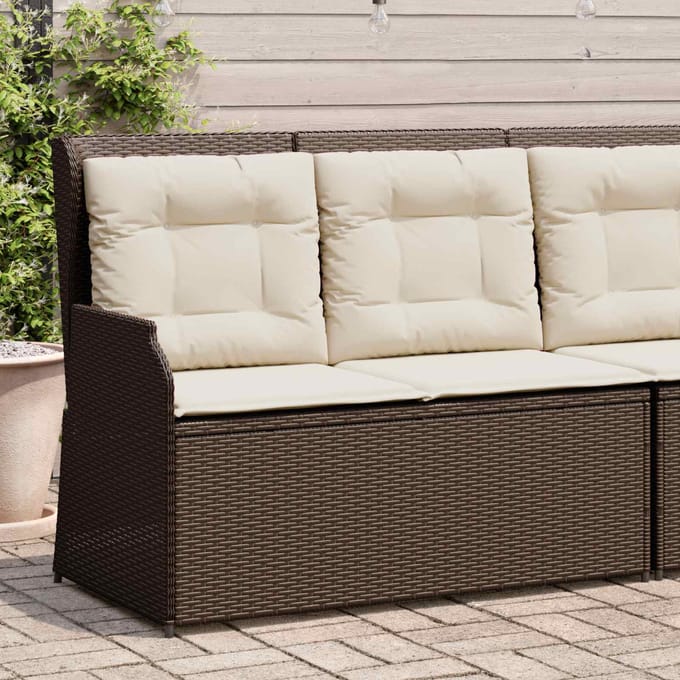 vidaXL Tuinbank Bruin poly rattan