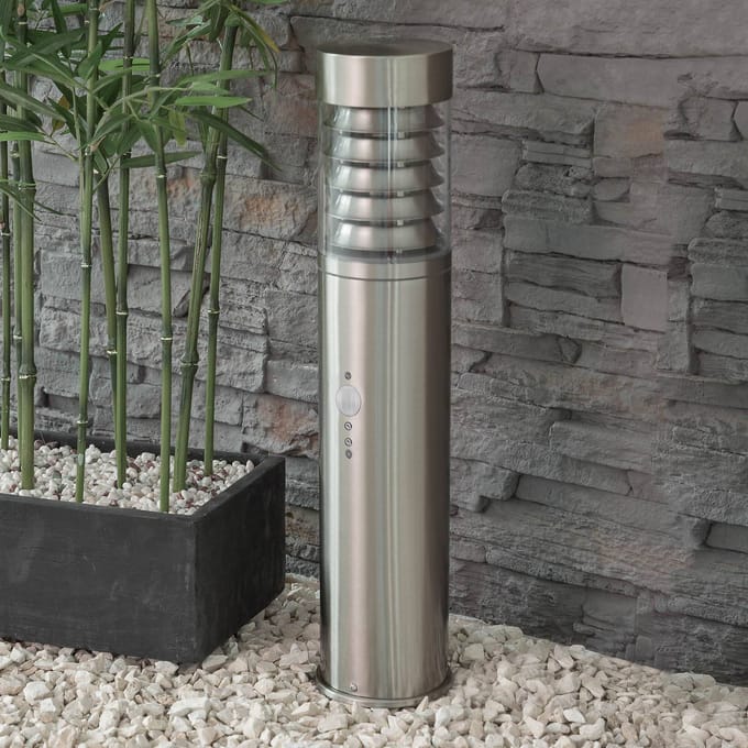Heitronic Sensor-sokkellamp Saturn, roestvrij staal, hoogte 50 cm