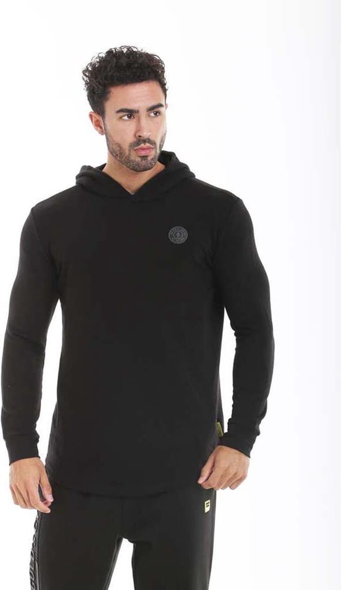 Fitted Hooded Sweater zwart - m