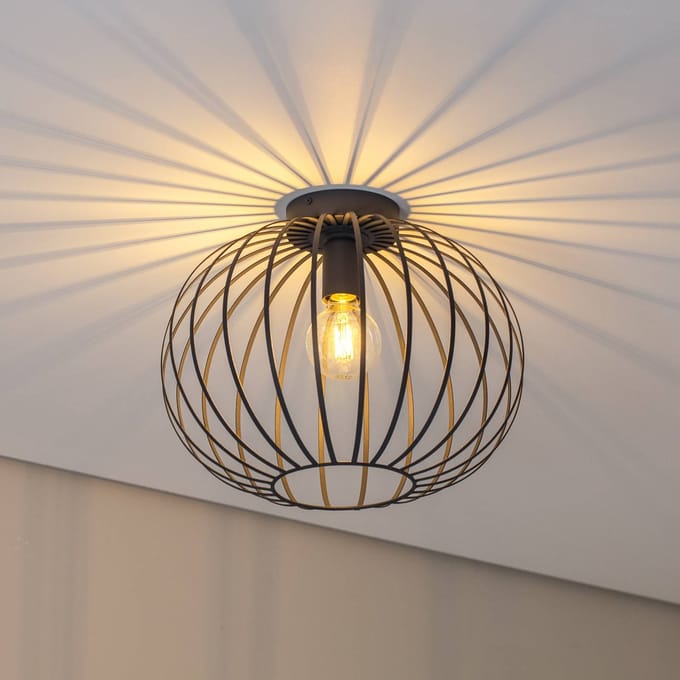 Argon Valor plafondlamp, antraciet, staal, Ø 40 cm