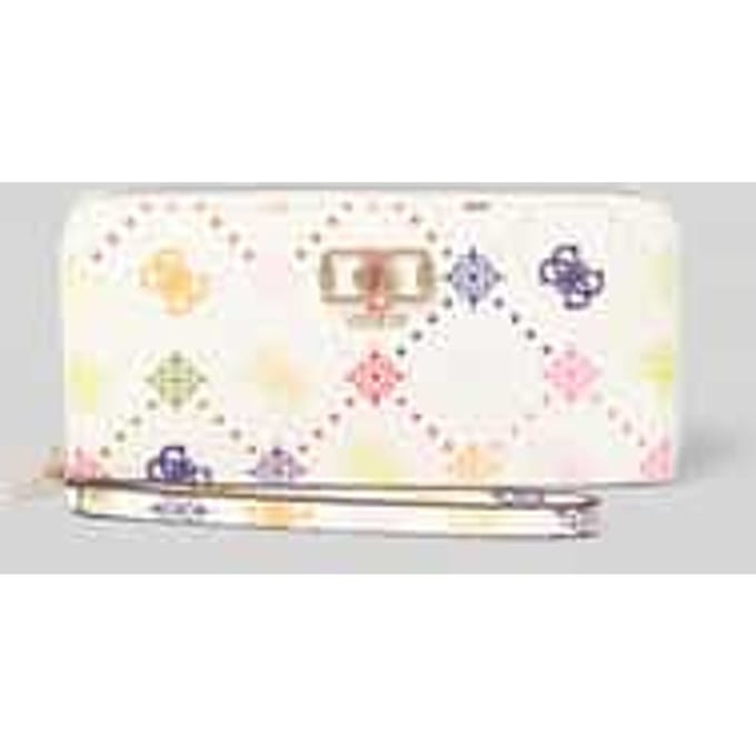 GUESS portemonnee Emelie Logo SLG Zip Around Card Case Bone Logo veelkleurig