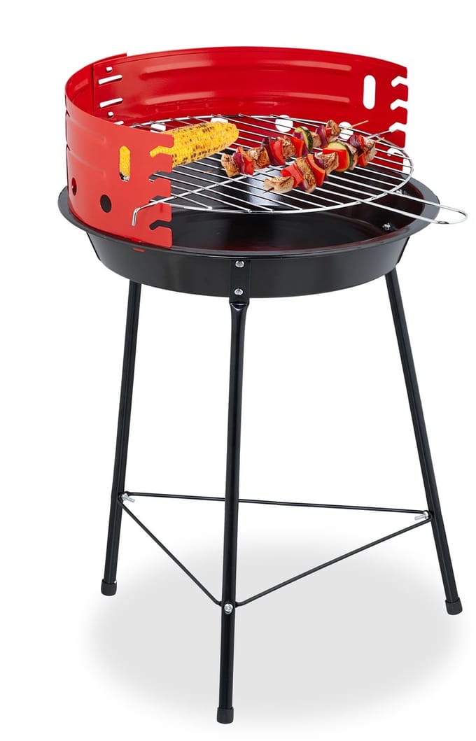 houtskoolbarbecue driepoot - Ø 30 cm - verstelbaar rooster - windvanger