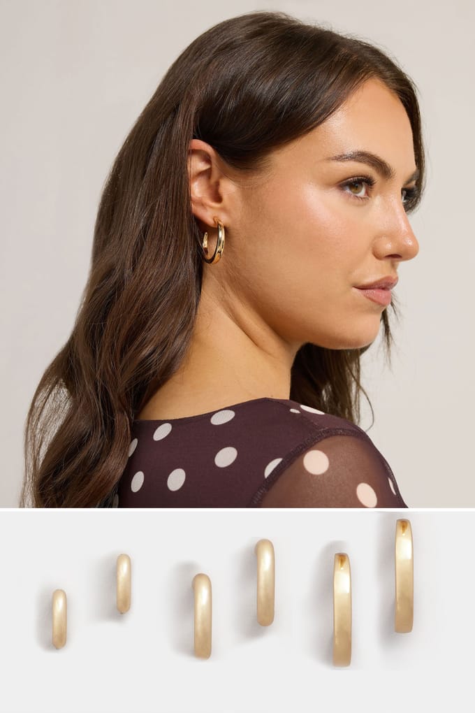 Yours 3Pack Klassieke Goudkleurige Oorringensize One Size