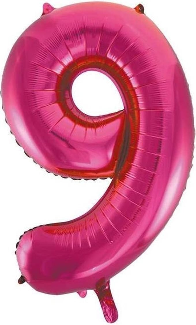 Helium roze cijfer ballon  9.