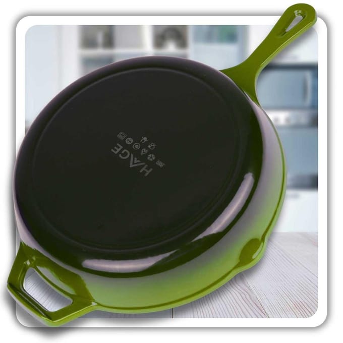 Geëmailleerde gietijzeren pan 26cm Hage olijfgroen