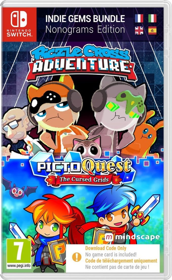 Piczle Cross Adventure & PictoQuest: The Cursed Grids (Code in A Box) - Nintendo Switch - Adventure