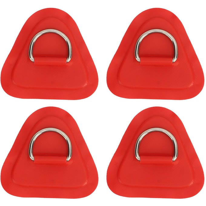 4 stuks D-ring patch roestvrij staal D-ring pad voor opblaasbare boot surfplank dinghy paddle board rood red