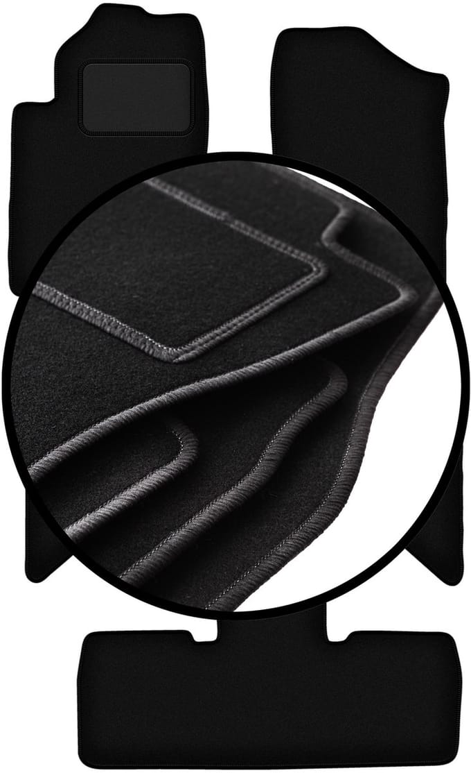 Complete set veloursmatten voor: Nissan Pathfinder 7-zits (vóór facelift) (2005-2010)