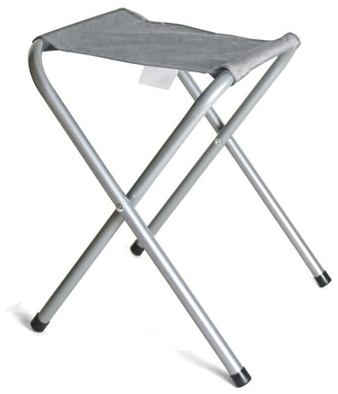 Gerimport Opvouwbare stoel - grijs - kunststof/metaal - 35 x 38 cm - klapstoel camping