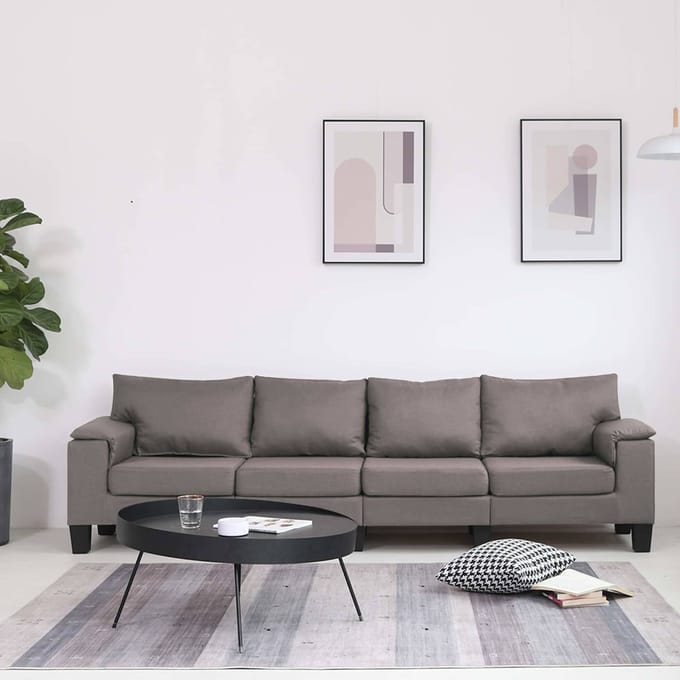vidaXL Bank Taupe Vierzitsbank Stof