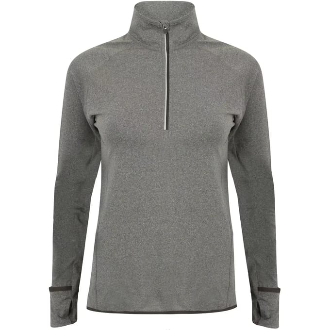 Langarm T-shirt 1/4 zip vrouw Tombo