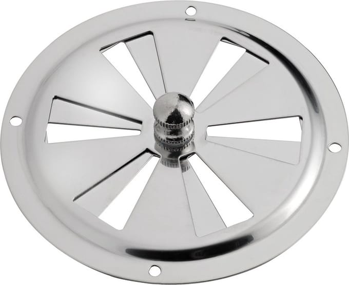 Ventilatierooster - Afsluitbaar - 100mm - Rvs gepolijst