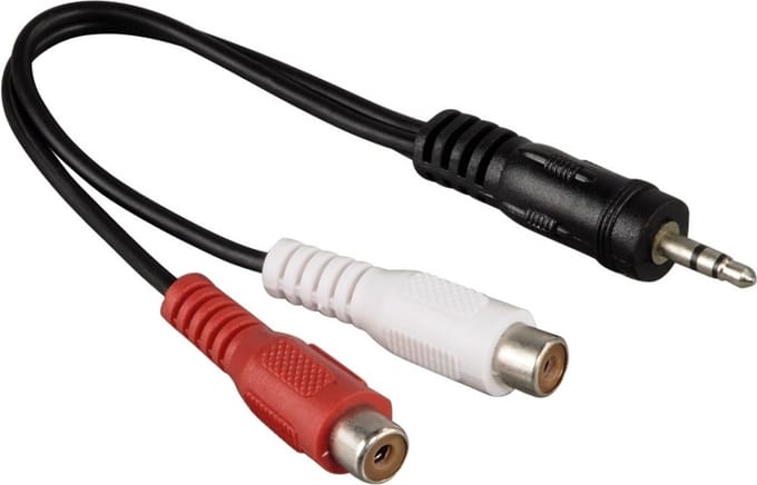 Hama Audio Adapter, 2x RCA socket - 3.5 mm jack plug, stereo