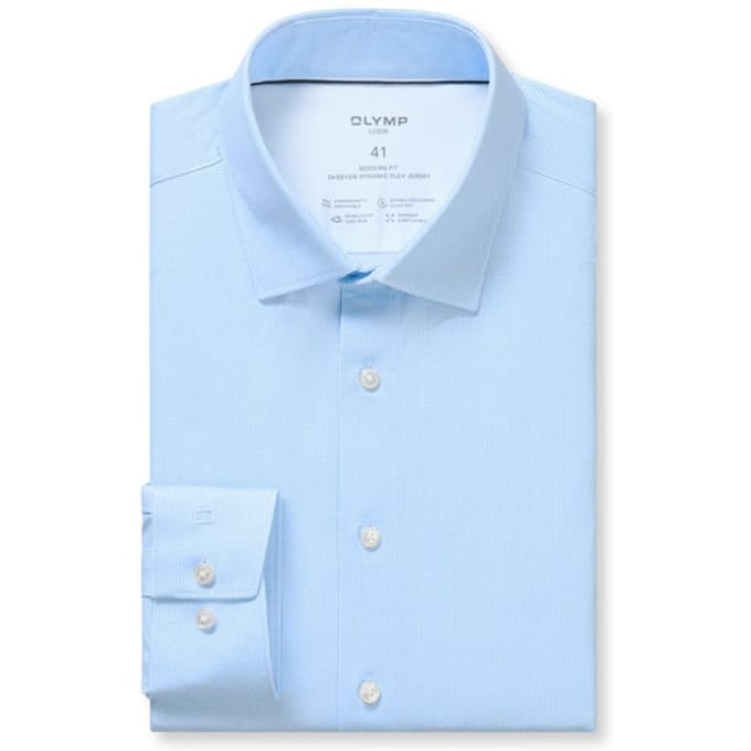 OLYMP Luxor 24/Seven Overhemd, Modern Fit, New Kent, Bleu