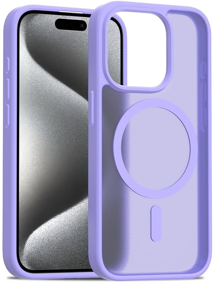 Solidenz Hoesje - Geschikt voor iPhone 15 Pro Max - FrostMag Backcover geschikt voor MagSafe - Lavendel