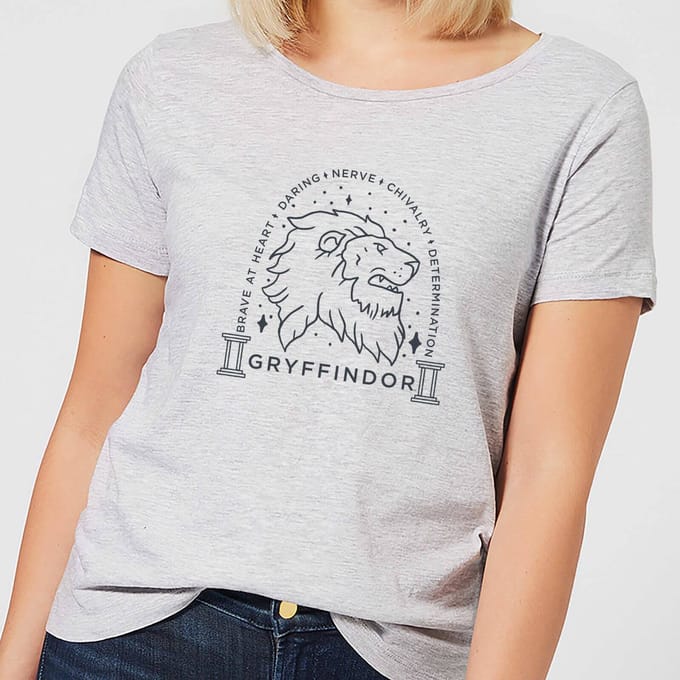 Harry Potter Gryffindor Linework dames t-shirt - Grijs - XL