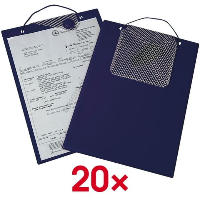 EICHNER Magnetische besteltas, voor DIN A4 documenten, sleutelvak, magneetsluiting, scheurbescherming, blauw, 10 stuks