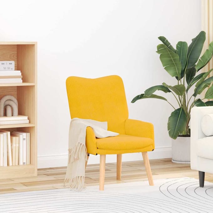 vidaXL - Fauteuil - Licht - Geel - 63 - x - 67 - x - 94 - cm - Stof