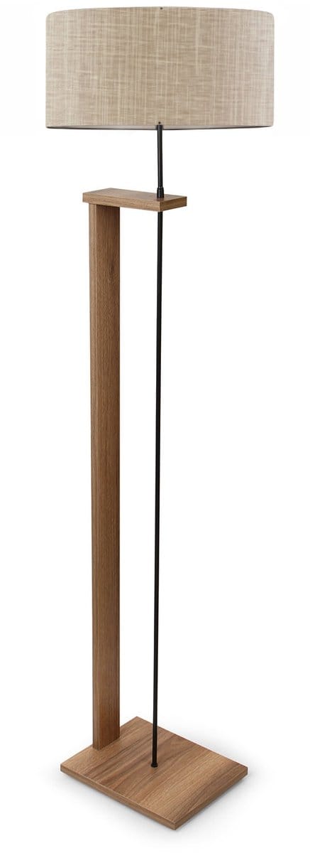 Asir - Houten Vloerlamp - Beige - 38 x 21 x 110 cm