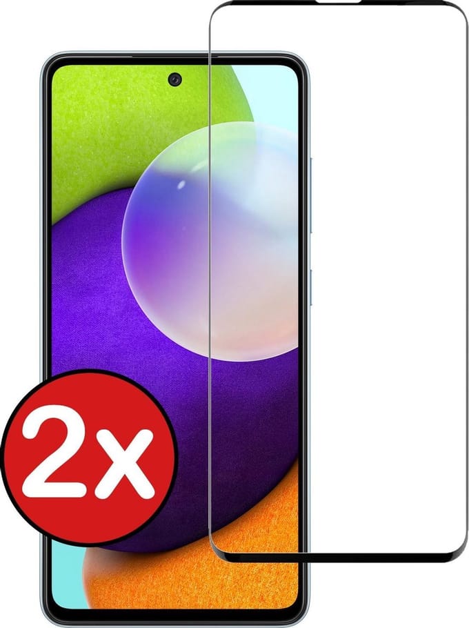 Screenprotector - 2 Stuks - Geschikt voor Samsung Galaxy A52 - Full Cover - Beschermglas - Gehard Glas - Tempered Glass - Screen Protector