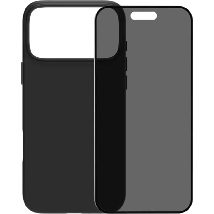 BlueBuilt Protective Back Cover met MagSafe iPhone 17 Pro Max Zwart + BlueBuilt iPhone 17 Pro Max Privacy Screenprotector Glas