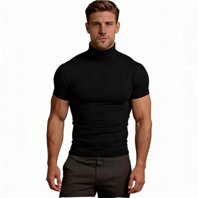 Col - Shirt - Zwart - Heren - Polyester - Stretch