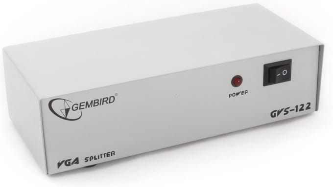 Cablexpert VGA splitter 1 naar 2 - actief met versterker / grijs