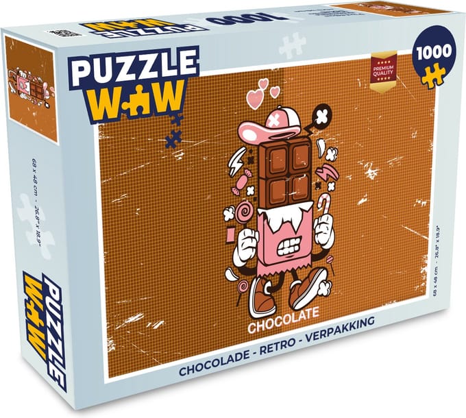 Puzzel Chocolade - Retro - Verpakking - Legpuzzel - Puzzel 1000 stukjes volwassenen