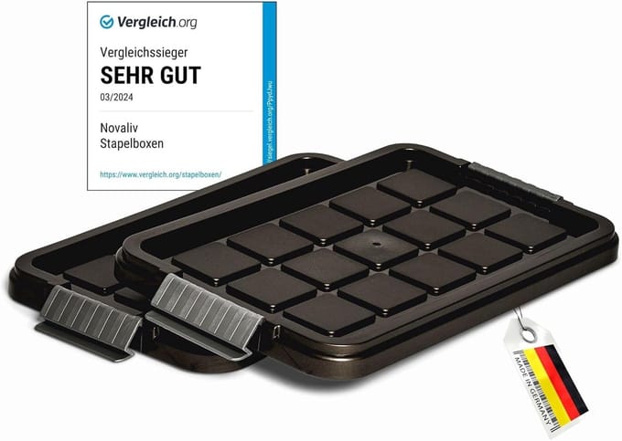 Novaliv 2X vervangingsdeksels 5 liter met clipsluiting 25x15 cm antraciet