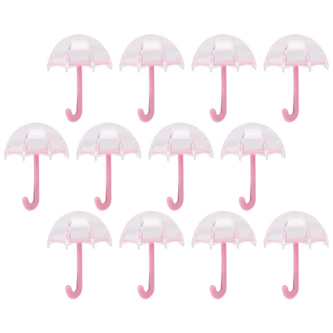 12 stuks Paraplu Vorm Snoepdoos Plastic Snoepdoos Container Bruiloft Decoratie Feestartikelen Roze roze