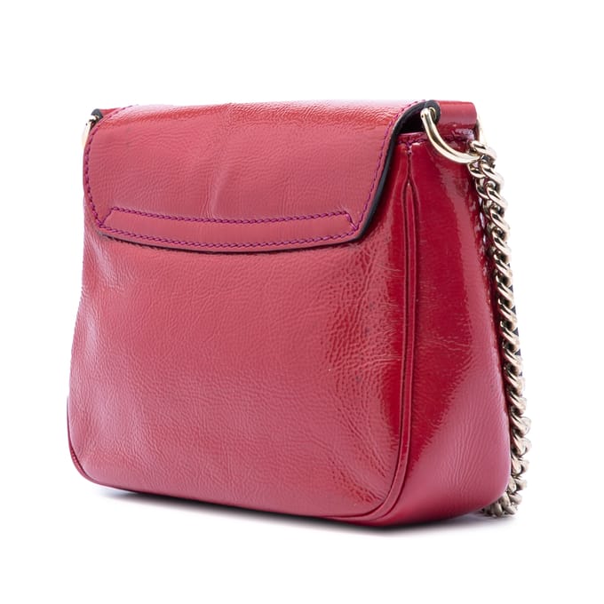 Tweedehands Kleine Patenten Soho Ketting Flap Schoudertas