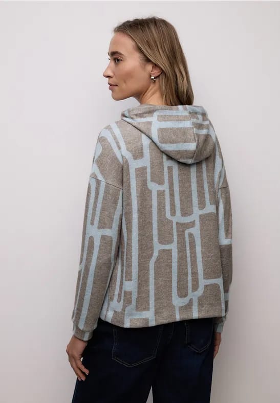 Gedessineerd shirt met capuchon