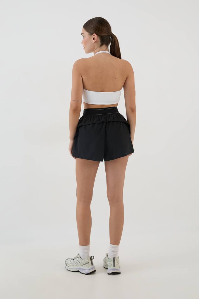 Dames Dsgn Studio Geweven Short Met Elastische Taille En Losse Pasvorm | Black | Maat: 3XL