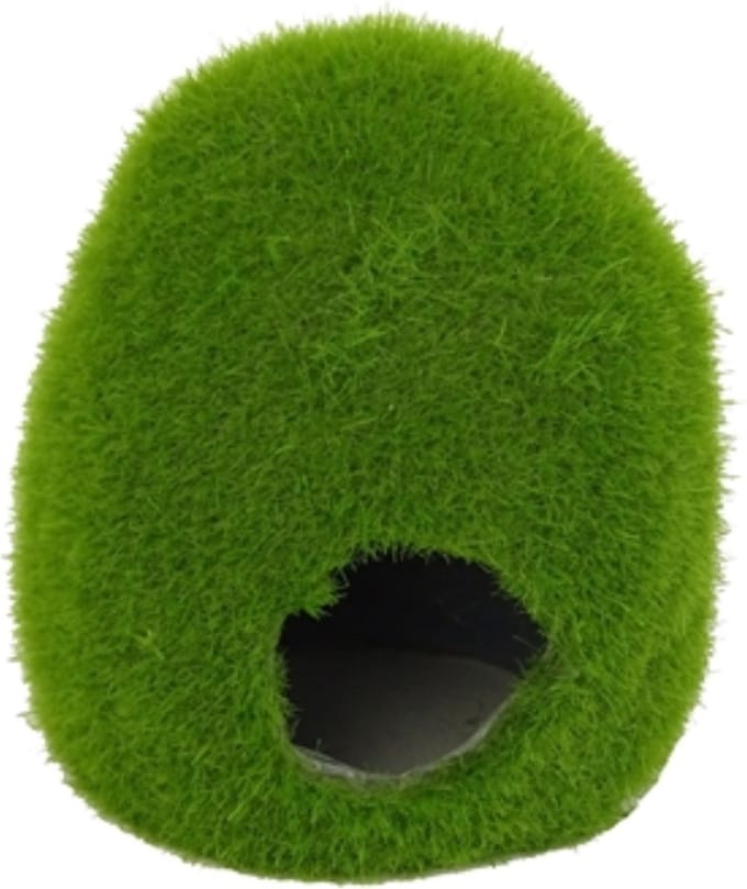 Aquarium decoratie - Schuilhol met mos - 7.3x7.6x8 cm